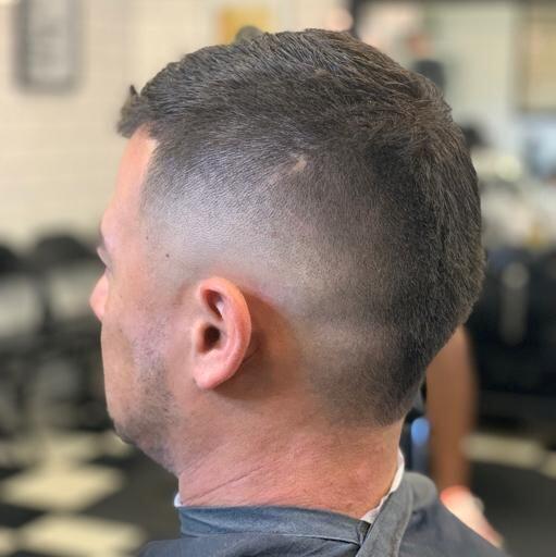 Low fade, back view